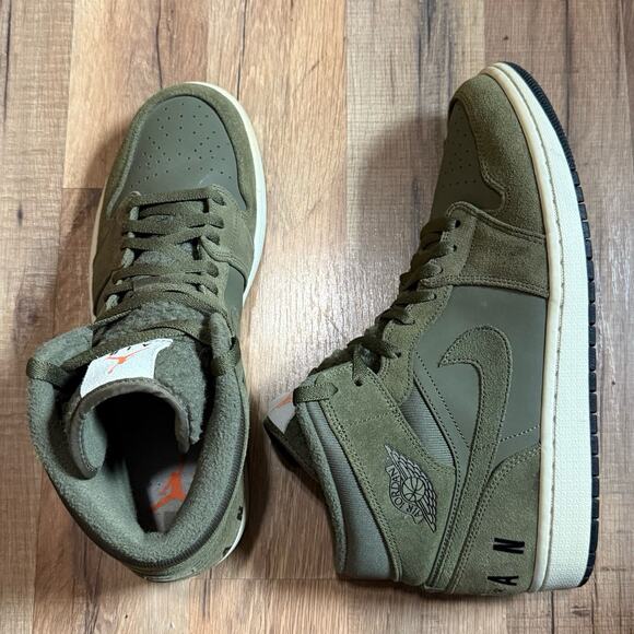 2018 Air Jordan 1 Mid Retro Olive Canvas main image 6